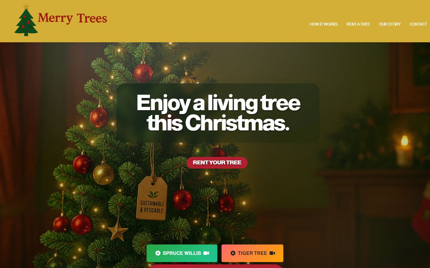 Merry Trees homepage screenshot